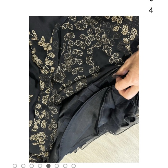 Adrianna Papell Evening Essentials Black and gold Beaded dress - Picture 12 of 13